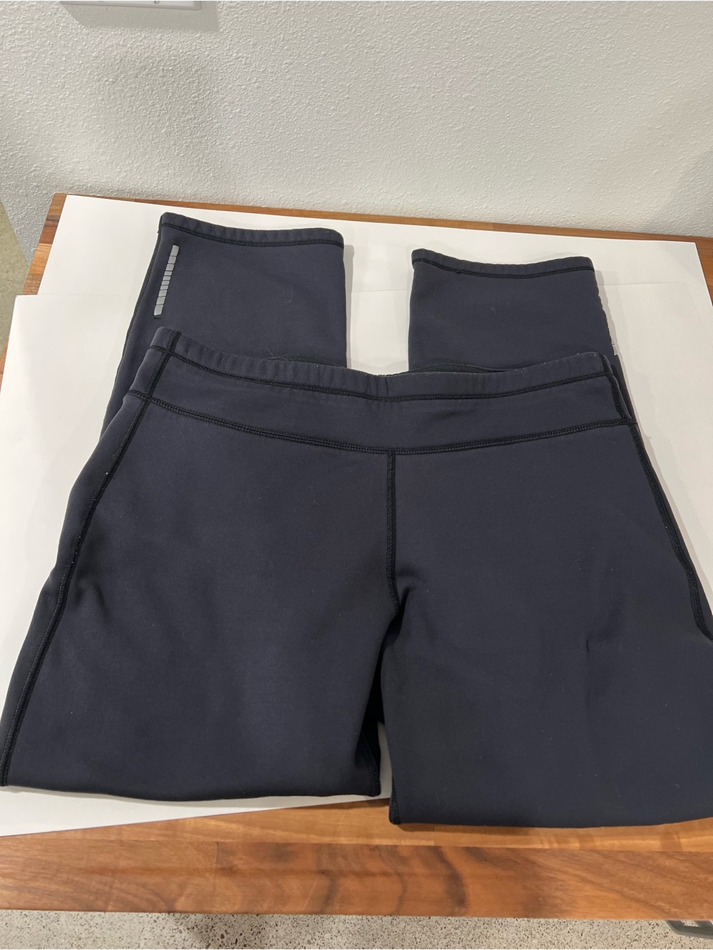 L.L. Bean Black Performance Leggings with Reflective Detail
